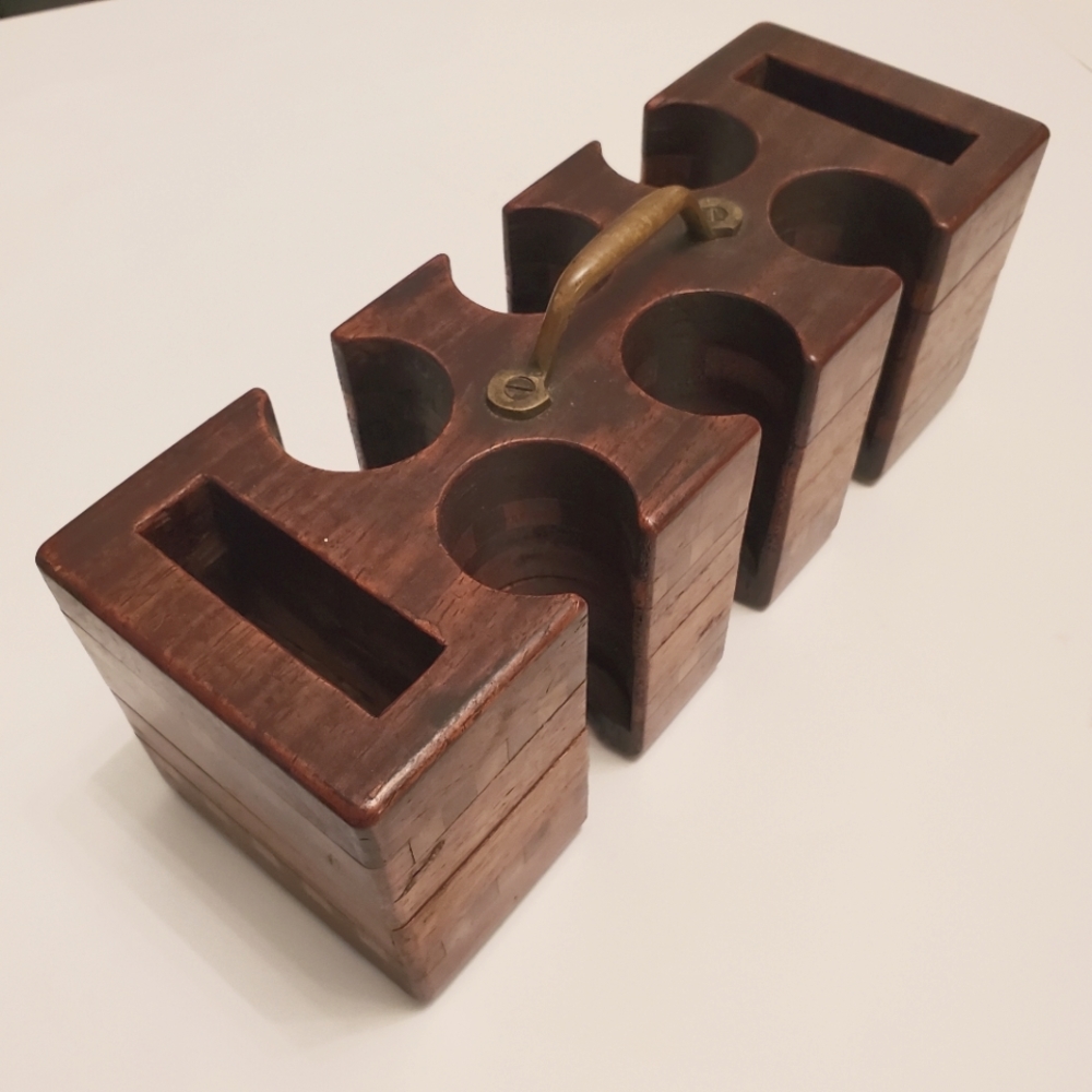 Wooden Poker Chip Holder Antique